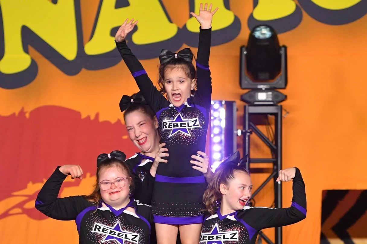 Rebelz Cheer athletes during a team event